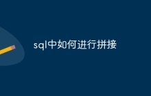 sql中如何进行拼接
