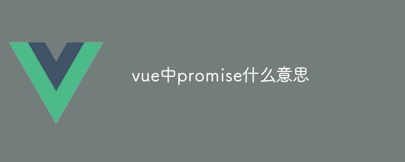 vue中promise什么意思