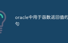 oracle中用于函数返回值的语句