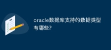 oracle資料庫支援的資料型態有哪些?
