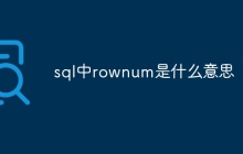 sql中rownum是什么意思