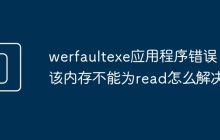 werfaultexe应用程序错误 该内存不能为read怎么解决