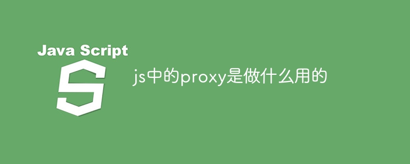 js中的proxy是做什么用的