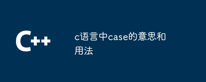 c语言中case的意思和用法