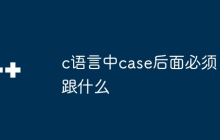 c语言中case后面必须跟什么