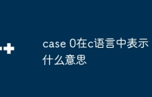case 0在c语言中表示什么意思