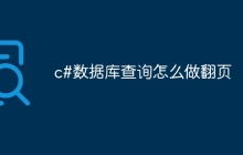c#数据库查询怎么做翻页