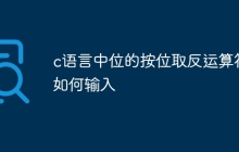 c语言中位的按位取反运算符如何输入