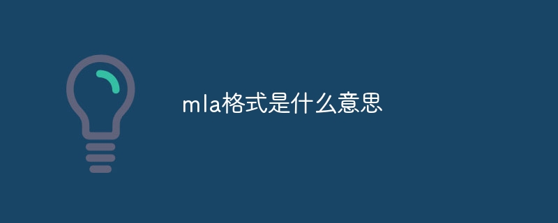 mla格式是什么意思