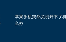 苹果手机突然关机开不了机怎么办