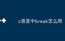 c语言中break怎么用