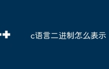 c语言二进制怎么表示