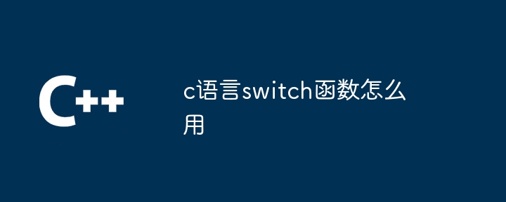 c语言switch函数怎么用