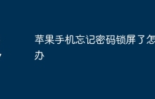 苹果手机忘记密码锁屏了怎么办