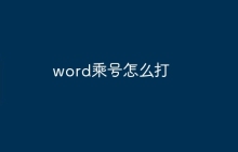 word乘号怎么打
