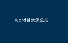 word目录怎么插