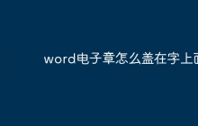 word电子章怎么盖在字上面