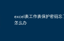excel表工作表保护密码忘了怎么办