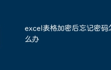 excel表格加密后忘记密码怎么办