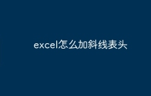 excel怎么加斜线表头