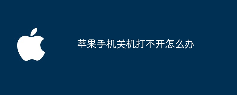 苹果手机关机打不开怎么办