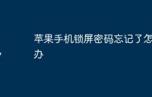 苹果手机锁屏密码忘记了怎么办
