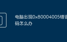 电脑出现0x80004005错误代码怎么办