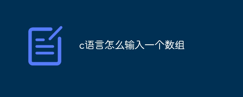 c语言怎么输入一个数组