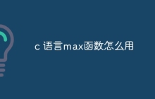 c 语言max函数怎么用