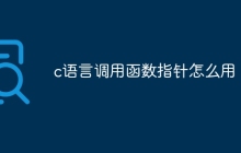 c语言调用函数指针怎么用
