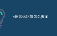 c语言返回值怎么表示
