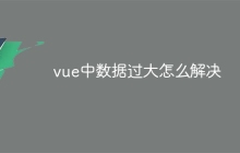 vue中数据过大怎么解决