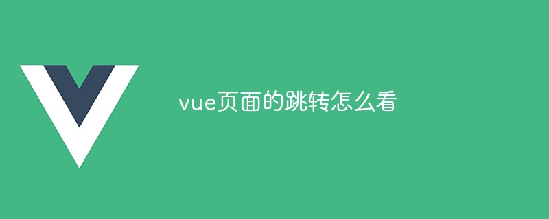 vue页面的跳转怎么看