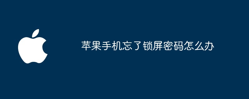 苹果手机忘了锁屏密码怎么办