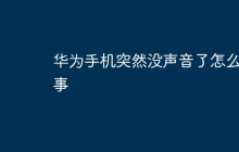 华为手机突然没声音了怎么回事