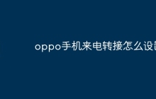 oppo手机来电转接怎么设置
