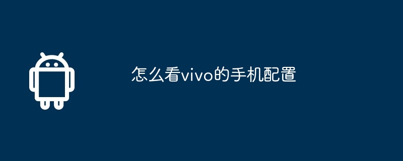 怎么看vivo的手机配置