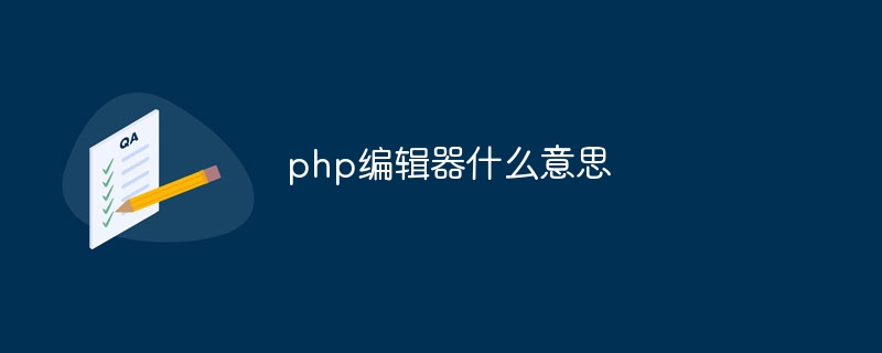 php编辑器什么意思