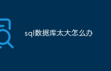 sql数据库太大怎么办