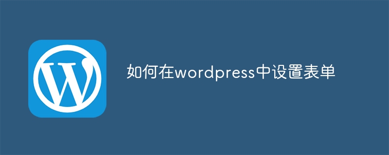 如何在wordpress中設置表單