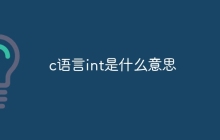 c语言int是什么意思
