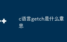 c语言getch是什么意思