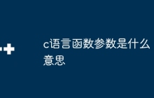 c语言函数参数是什么意思