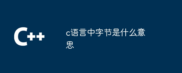 c语言中字节是什么意思