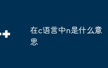 在c语言中n是什么意思