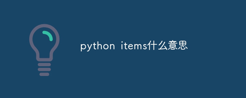 python items什么意思