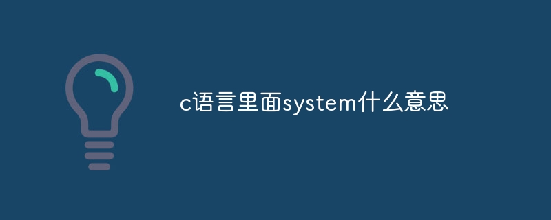 c语言里面system什么意思