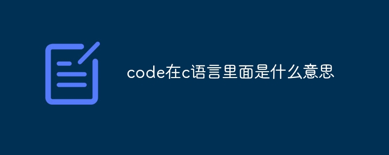 code在c语言里面是什么意思