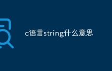 c语言string什么意思