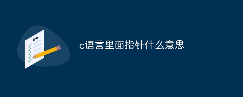 c语言里面指针什么意思